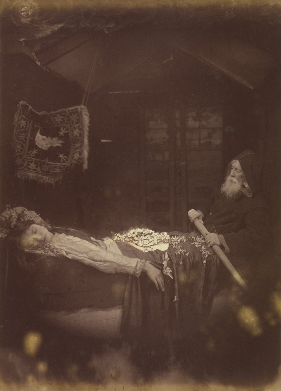 Elaine ”ja kuolleet” ajautuivat mykän voimasta virran mukana ylöspäin. tekijältä Julia Margaret Cameron