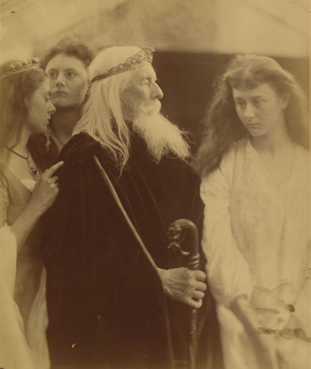 Kuningas Lear jakaa valtakuntansa kolmelle tyttärelleen, 1872. tekijältä Julia Margaret Cameron