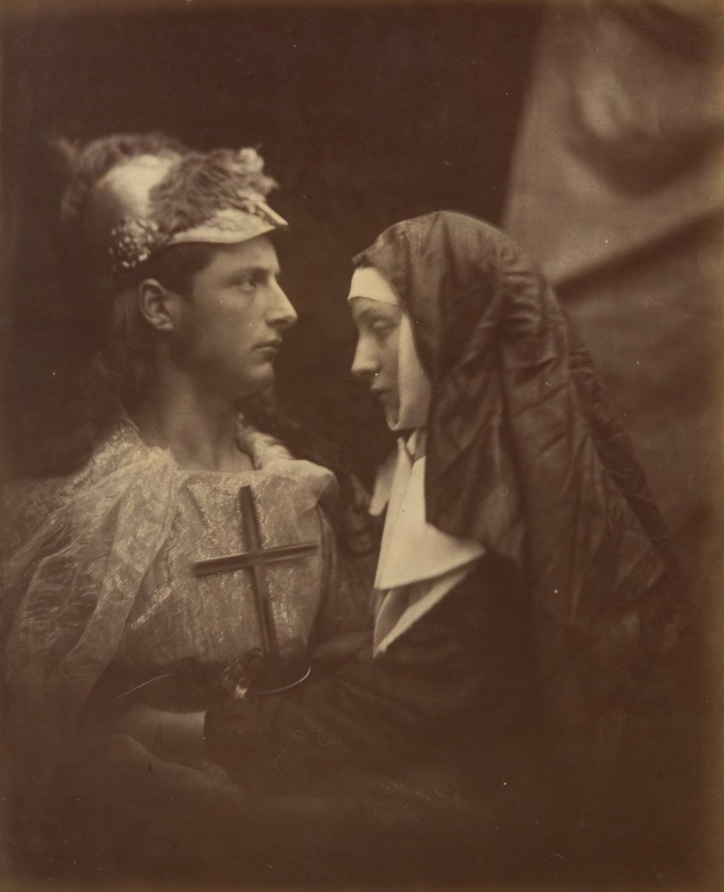 Sir Galahad i la monja pàl·lida, 1874. finlandès tekijältä Julia Margaret Cameron