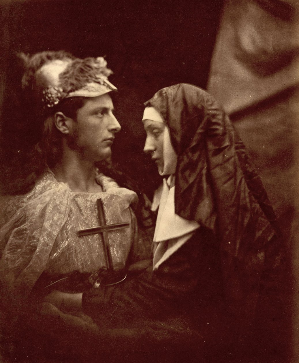 Sir Galahad ja kalpea nunna, 1879 tekijältä Julia Margaret Cameron