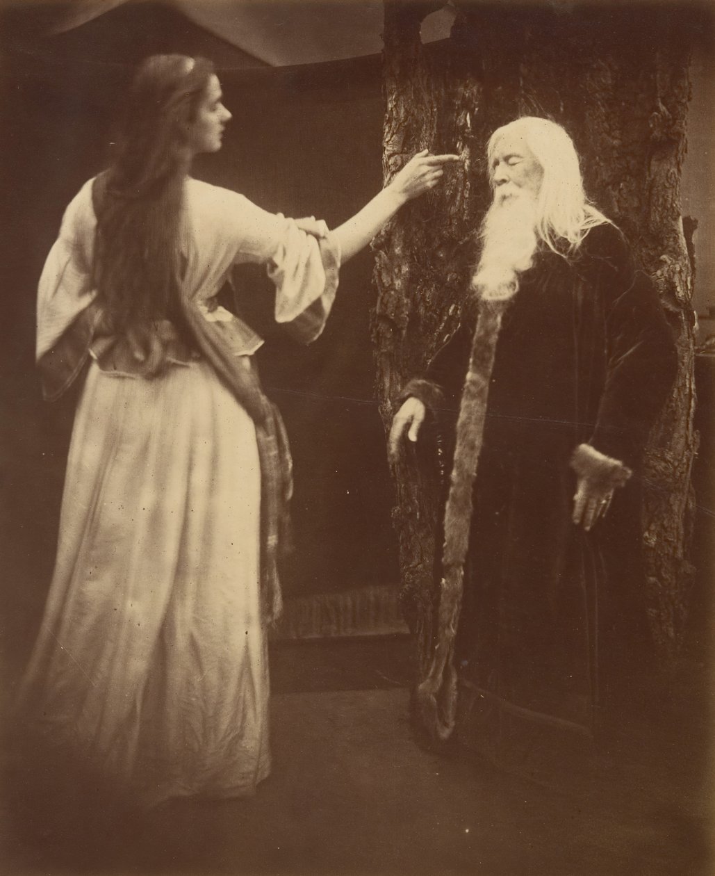 Vivien ja Merlin, 1874. tekijältä Julia Margaret Cameron