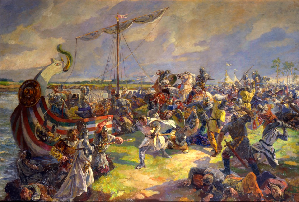 "Nevan taistelu 15. heinäkuuta 1240", 1940. tekijältä Julia Truze Ternovskaya