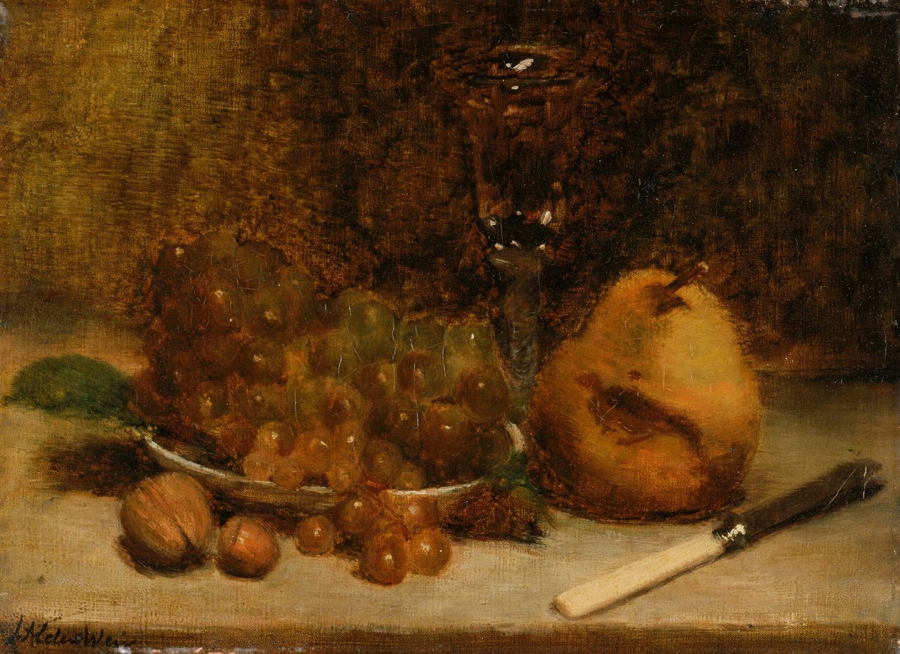 Viinirypäleet, veitsi ja lasi tekijältä Julian Alden Weir