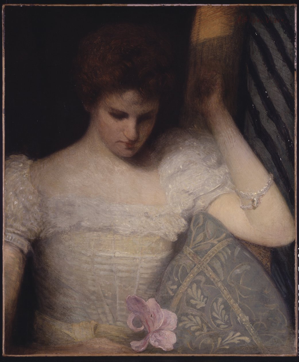 Orkidea, n. 1891 (öljy kankaalle( tekijältä Julian Alden Weir