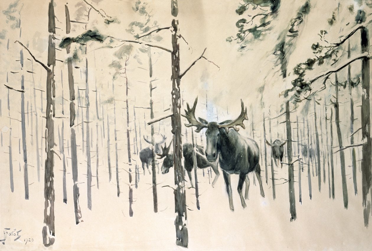 Hirvi, 1920 tekijältä Julian Falat