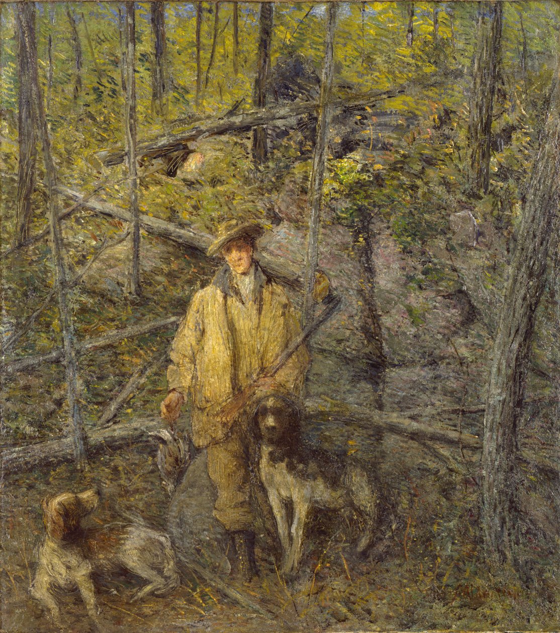 Hunter and Dogs, 1912. tekijältä Julian Alden Weir