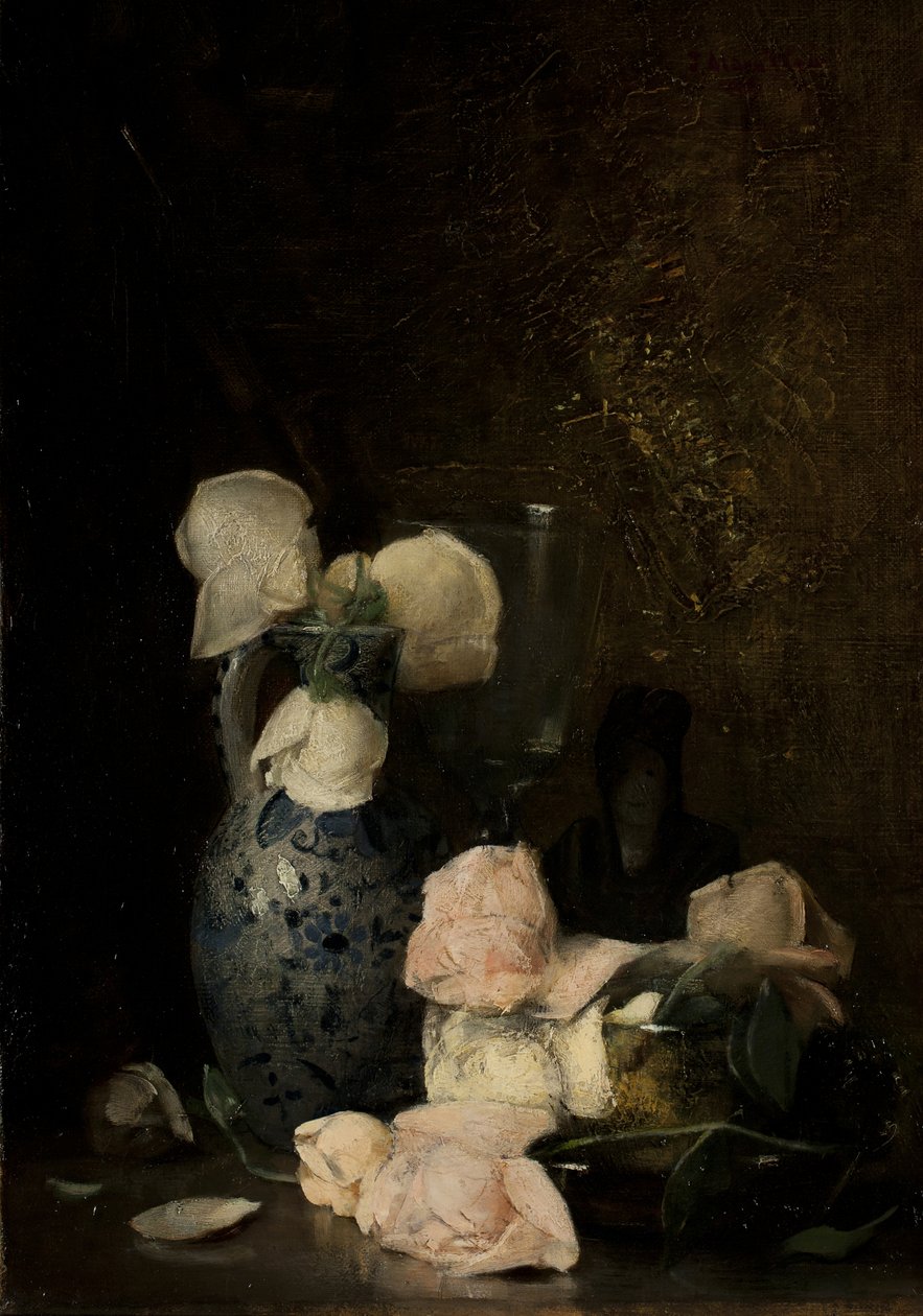 Ruusut, n. 1880-1890 tekijältä Julian Alden Weir