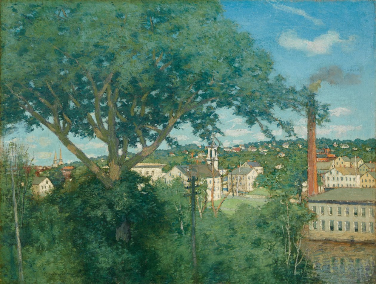Tehdaskylä, 1897 tekijältä Julian Alden Weir