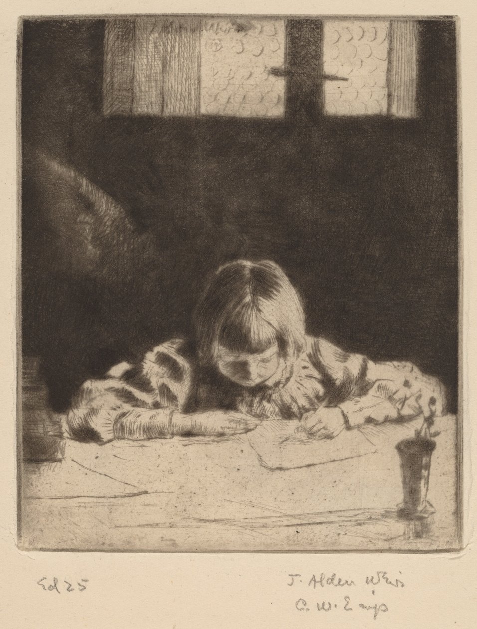 Pikku opiskelija, 1890. tekijältä Julian Alden Weir