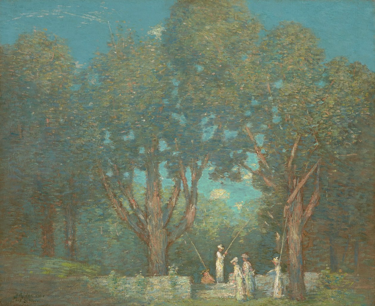 Kalastajien paluu 1906 (Öljy kankaalle) tekijältä Julian Alden Weir