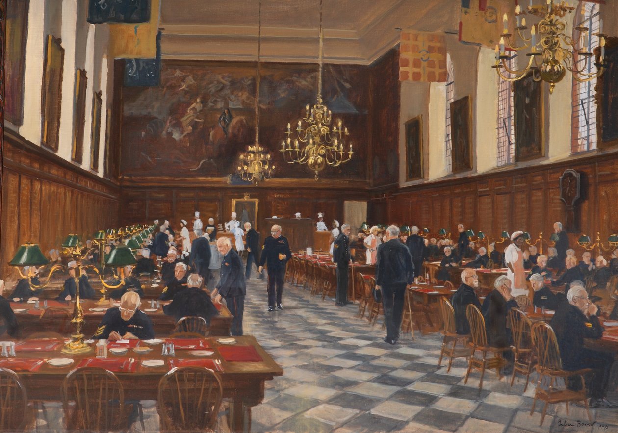 Näkymä suuresta salista, Royal Hospital Chelsea, 1990 tekijältä Julian Barrow