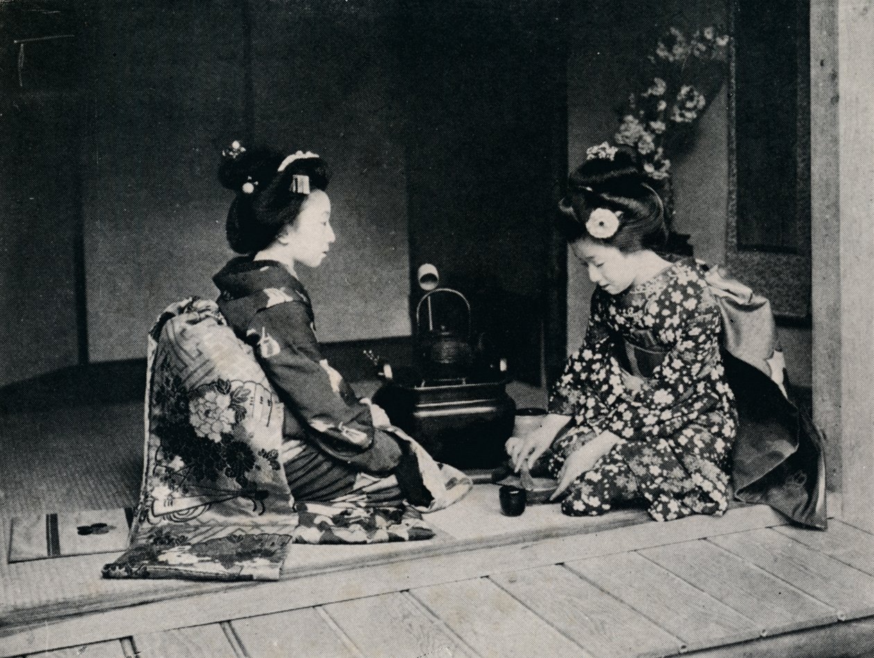 Seremoniallinen tee, jota tarjoilevat ihanat japanilaiset kädet, 1900, 1921. tekijältä Julian Leonard Street