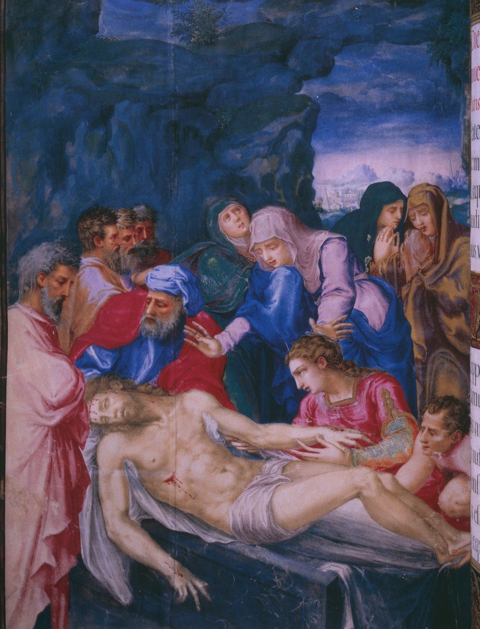 Hautaus, faksimile Espanjan kuninkaan Philip II:n breviaarista, 1569 (pergamentti) tekijältä Julian and Leon, Andres de Fuente del Saz