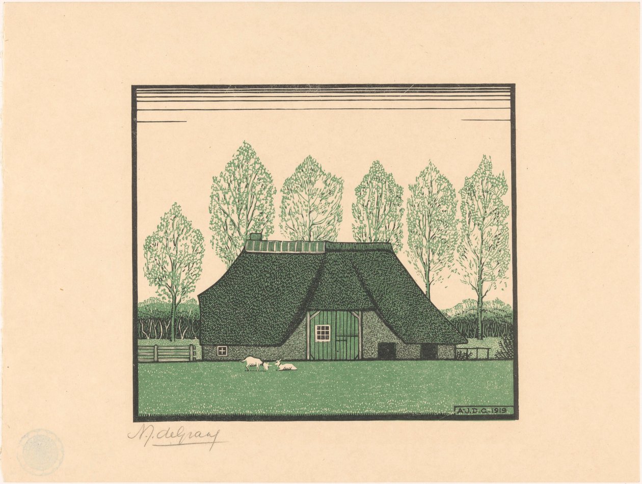 Olkikattoinen maatila tekijältä Julie de Graag (signed by artist)