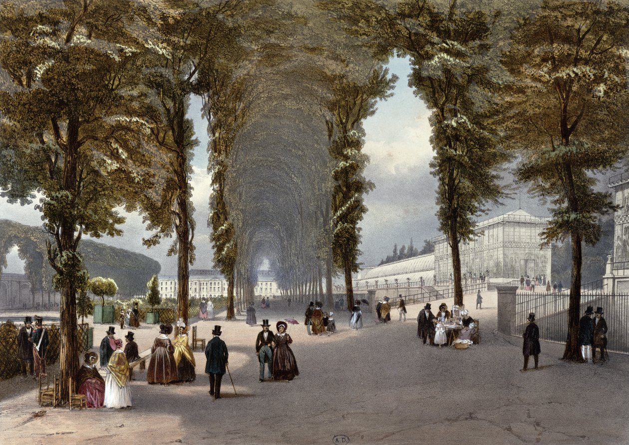 Näkymä Pariisista: Jardin des Plantes, n. 1840 tekijältä Jean Jacottet