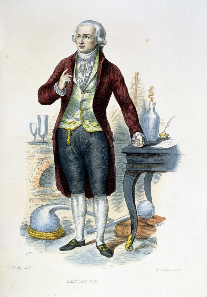 Antoine Laurent de Lavoisier (1743-94), kuvitus E. Mennechet