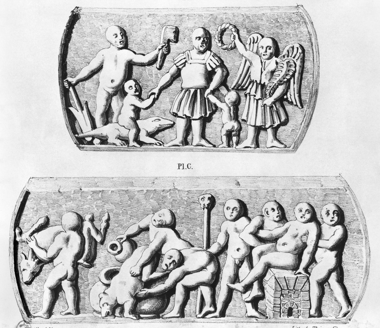 Triumph of Gnosis, kopio gnostisista arkkuista, kaivertanut Thierry freres (1800-luku) tekijältä Julien Leopold Boilly