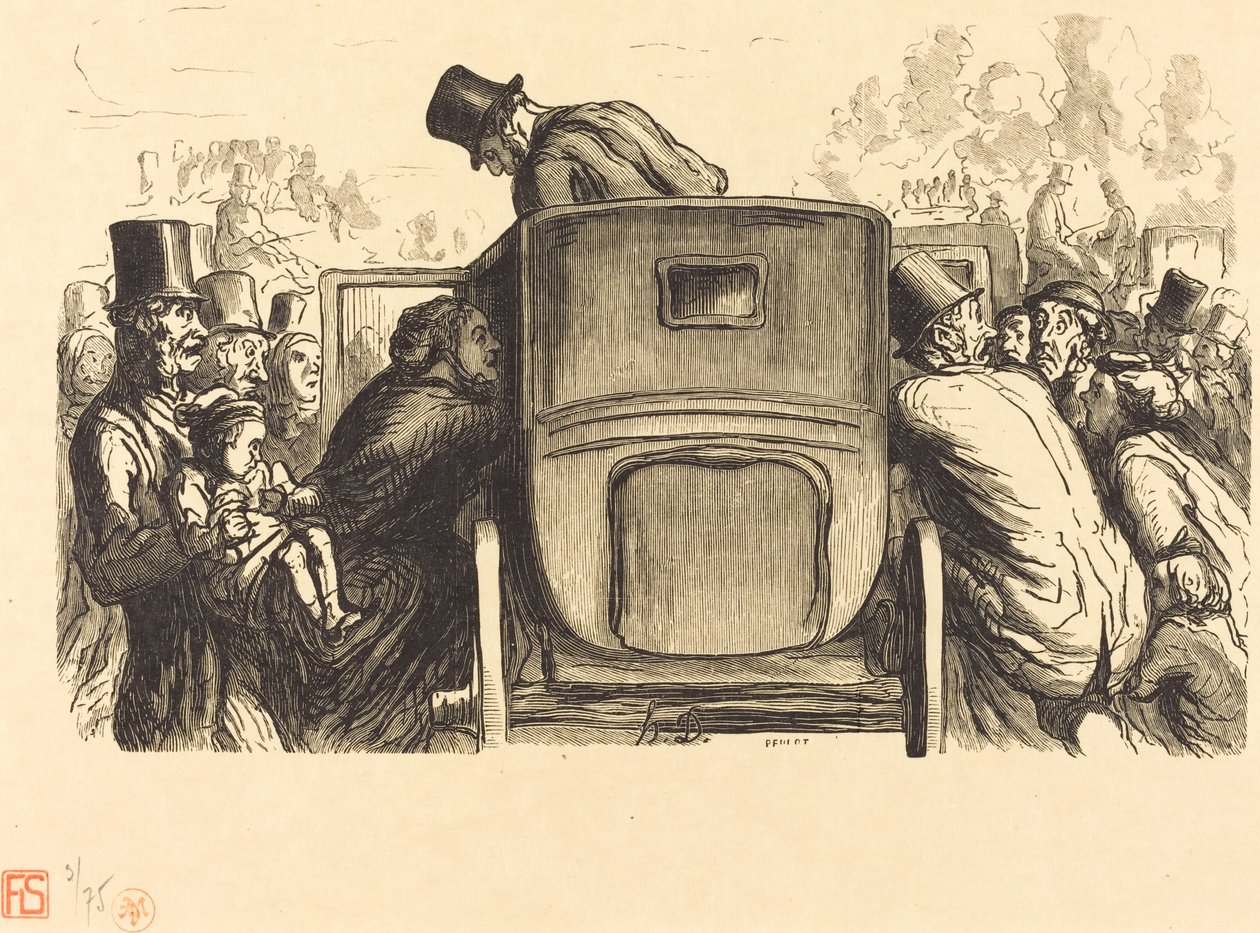 Universaali näyttely: Ulkomaalainen löytää kaikki halutut tilat... tekijältä Julien Antoine Peulot after Honoré Daumier