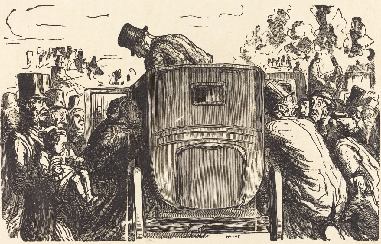 Universaali näyttely: Ulkomaalainen löytää kaikki halutut tilat... tekijältä Julien Antoine Peulot after Honoré Daumier