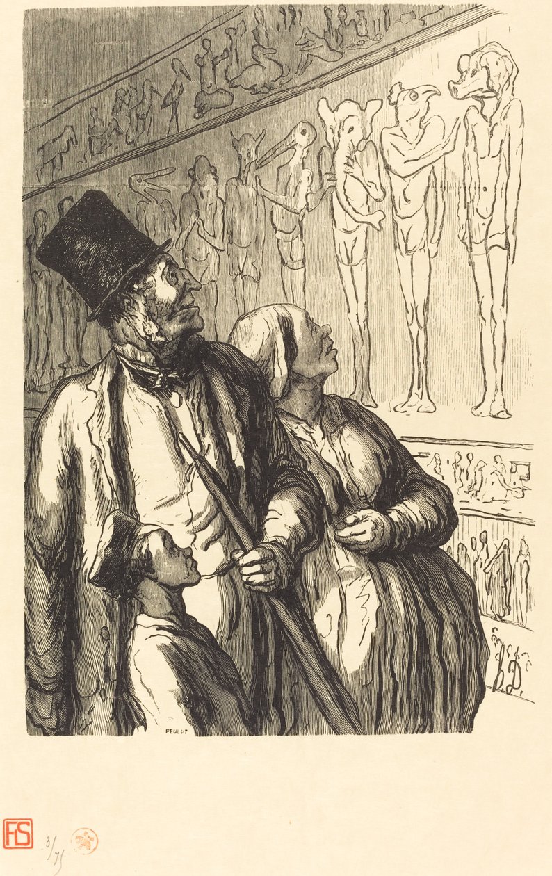 Maailmanlaajuinen näyttely: Egyptian Section tekijältä Julien Antoine Peulot after Honoré Daumier