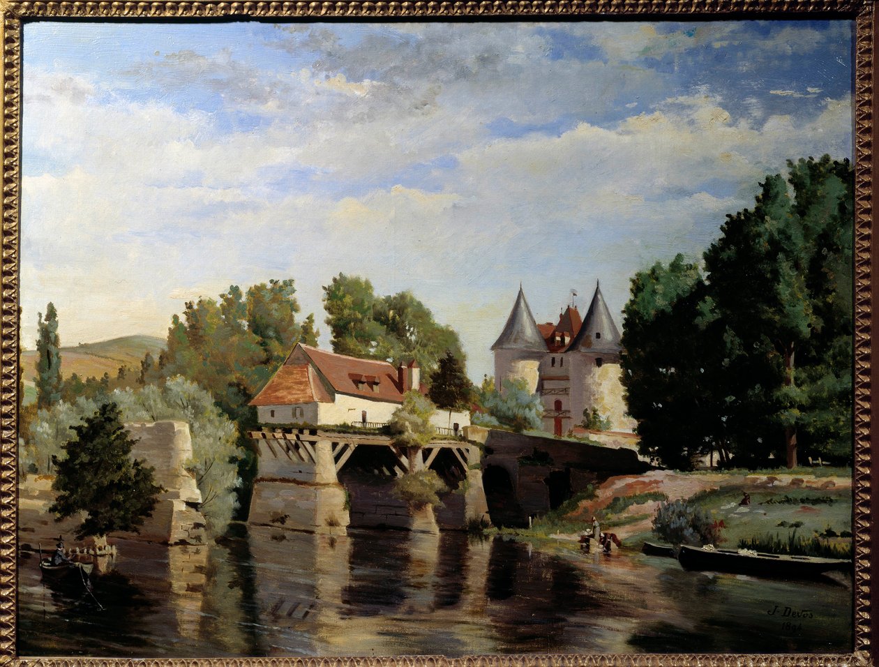 Vernonin sillan rauniot. Julien Devosin maalaus (1846 - 1925) tekijältä Julien Devos