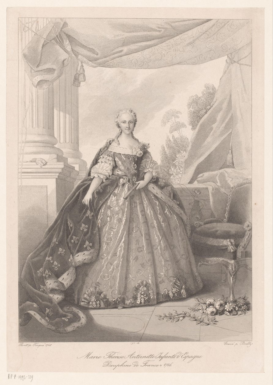 Maria Theresia van Bourbonin muotokuva Espanjalainen Marie Thérèse Antoinette Infanta (otsikko esineessä) tekijältä Julien Leopold Boilly