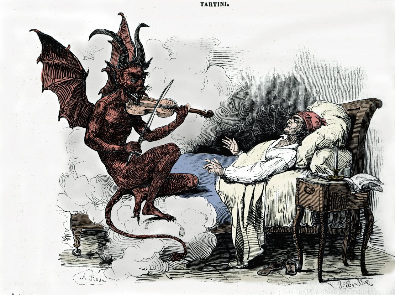 Säveltäjä Giuseppe Tartinin (1692-1770) unelma: "Sonata des trilles du Diable" (sonaatti viululle g-molli) säveltäjä haaveilee tekevänsä sopimuksen paholaisen kanssa sielunsa hinnalla, hän uskoo hän viulullaan ja paholainen soittaa tekijältä Julien Leopold Boilly