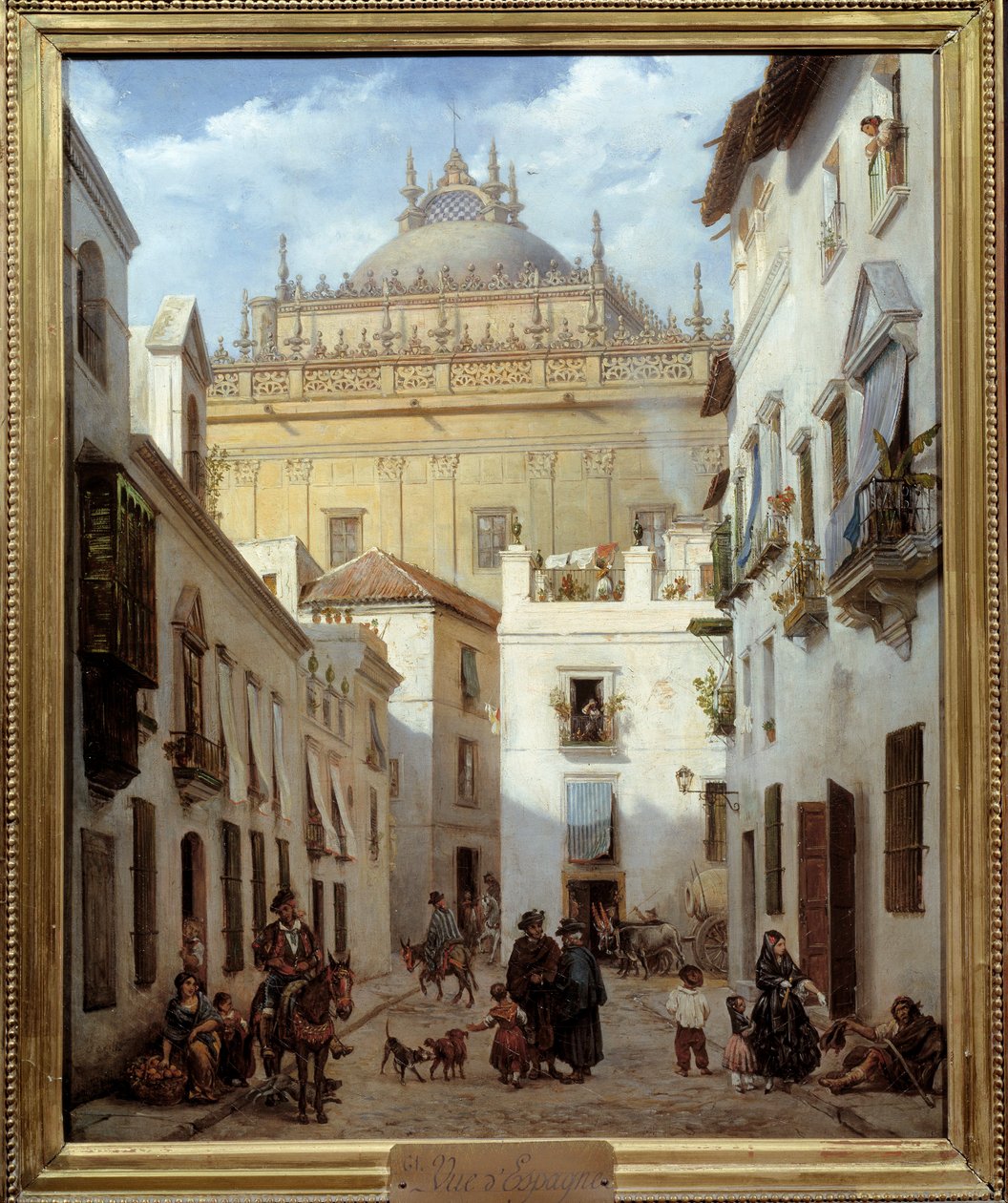 Näkymä Sevillasta. Julien Leopold Boillyn (1796-1874) maalaus tekijältä Julien Leopold Boilly