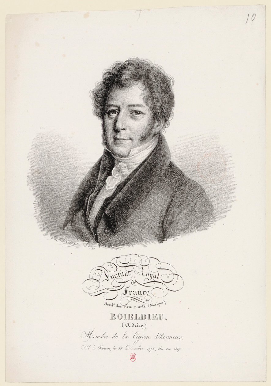 François Adrien Boieldieu by Julien Boilly tekijältä Julien Leopold Boilly