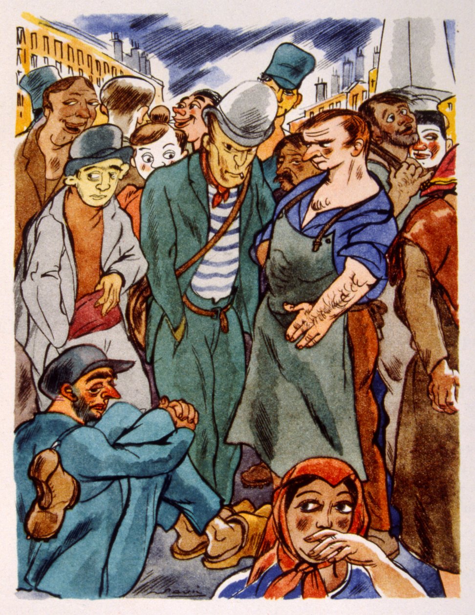 Ranskalainen viinitarha. 1944. Kuvitus Julien Pavil tekijältä Julien Pavil