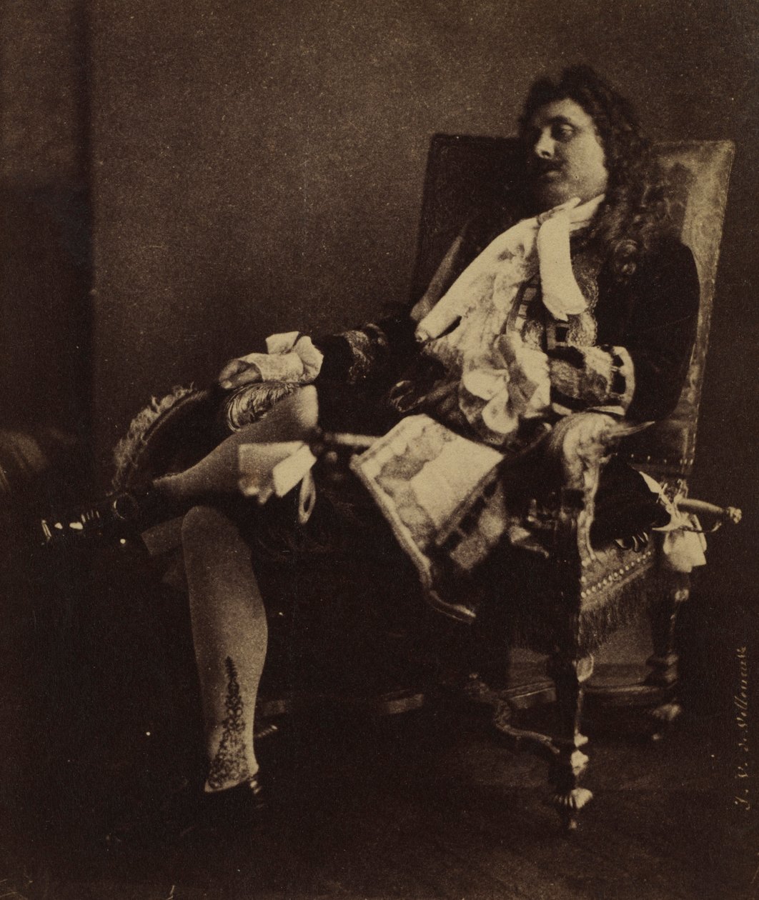 Mr. Leroux Alcesten roolissa Le Misanthropessa, 1850-luvun puolivälissä. tekijältä Julien Vallou de Villeneuve