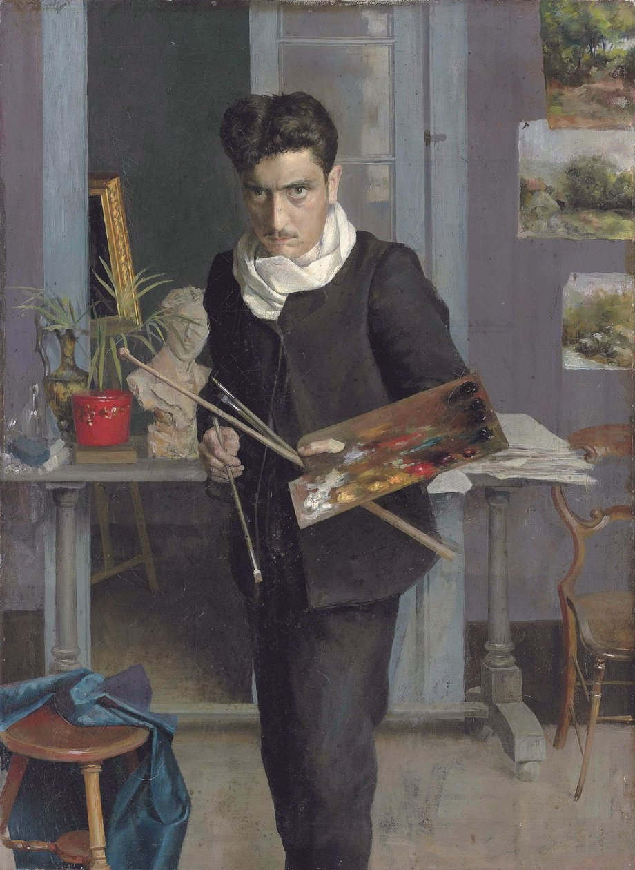 Autorretrato joven tekijältä Julio Romero de Torres