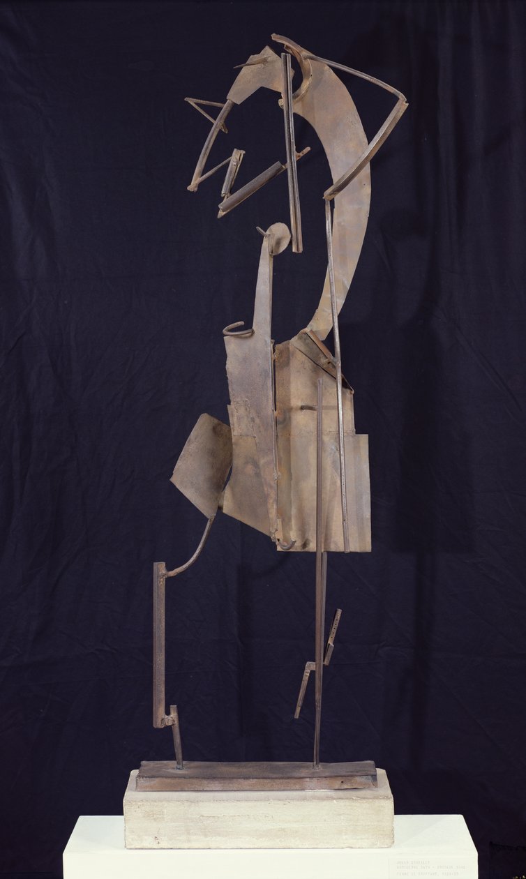 Nainen järjestämässä hiuksiaan, 1929-30 (metalli) tekijältä Julio Gonzalez