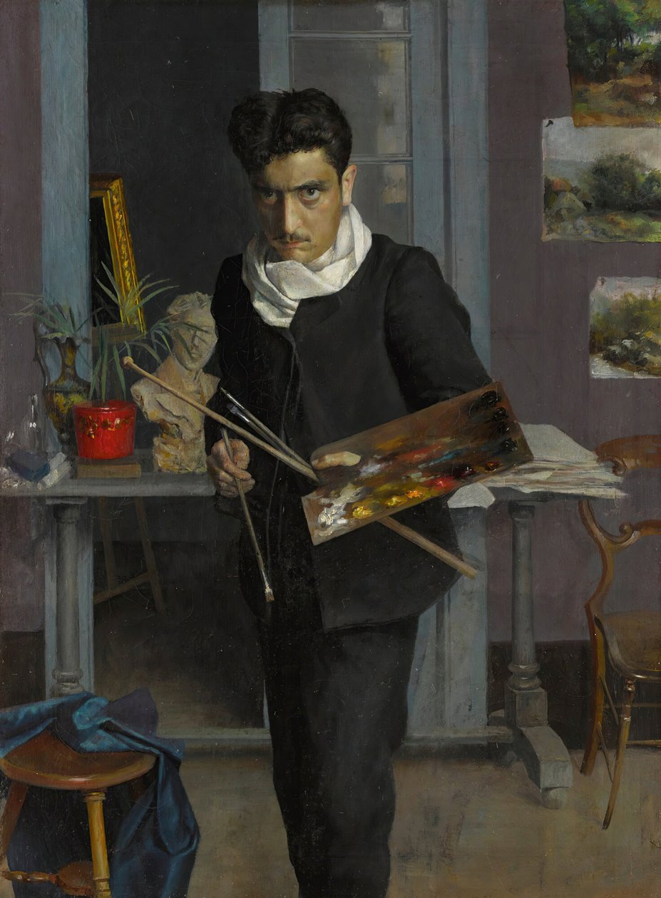 Taiteilijan omakuva ateljeessa, 1898. tekijältä Julio Romero de Torres