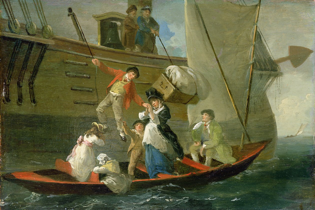 Naimisissa olevan merimiehen tervehdys, noin 1800 tekijältä Julius Caesar Ibbetson