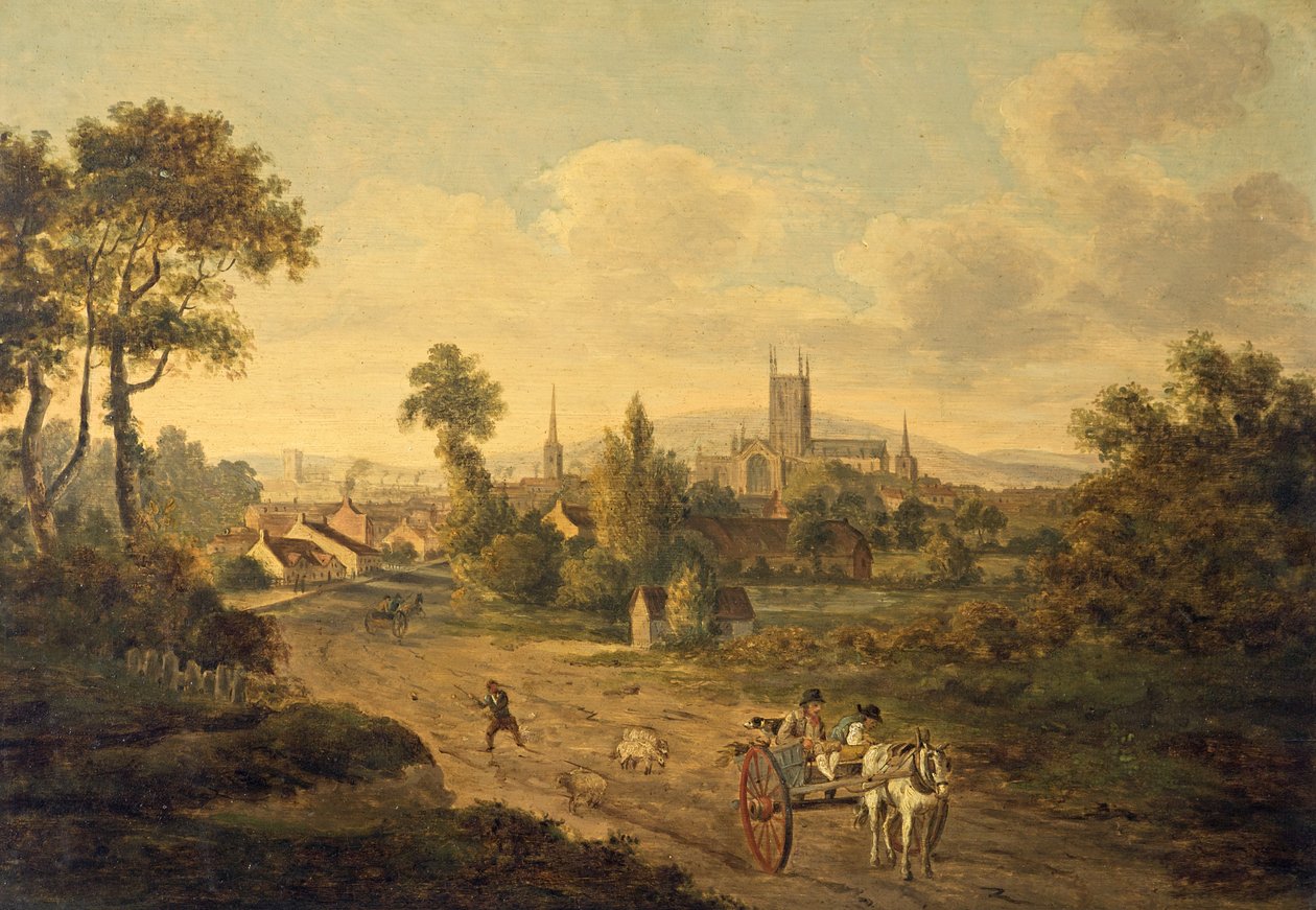 Gloucester Pyhästä Maria Magdalenasta, n. 1780 tekijältä Julius Caesar Ibbetson