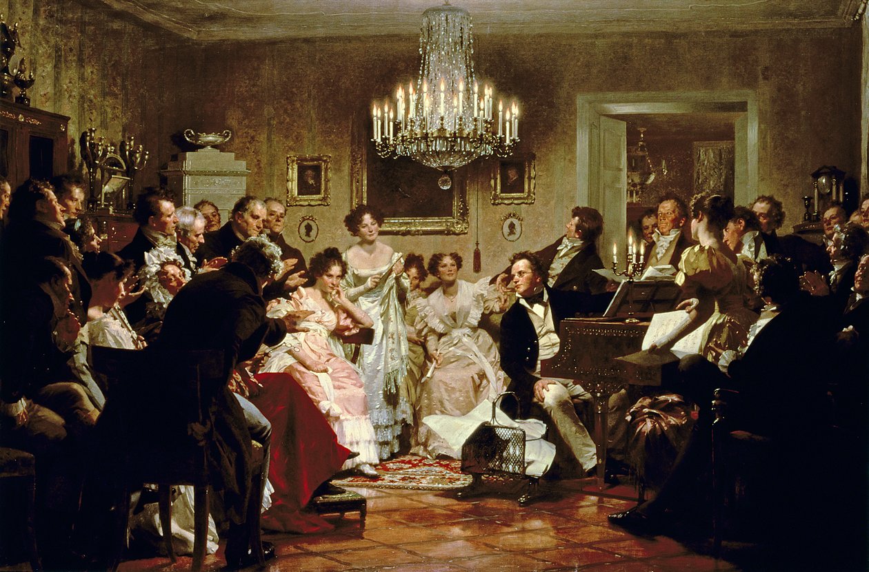 Schubert-ilta Wienin salongissa tekijältä Julius or Jules Schmidt