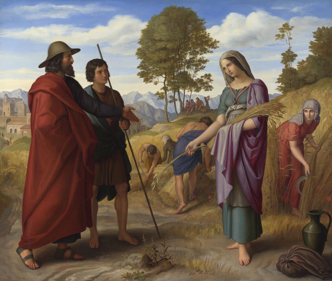 Ruth Boasin pellolla tekijältä Julius Schnorr von Carolsfeld