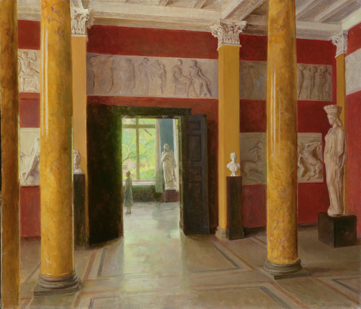 Pylväshalli Hampurin taidehallin vanhassa osassa, 1928 tekijältä Julius August Friedrich Theodor von Ehren
