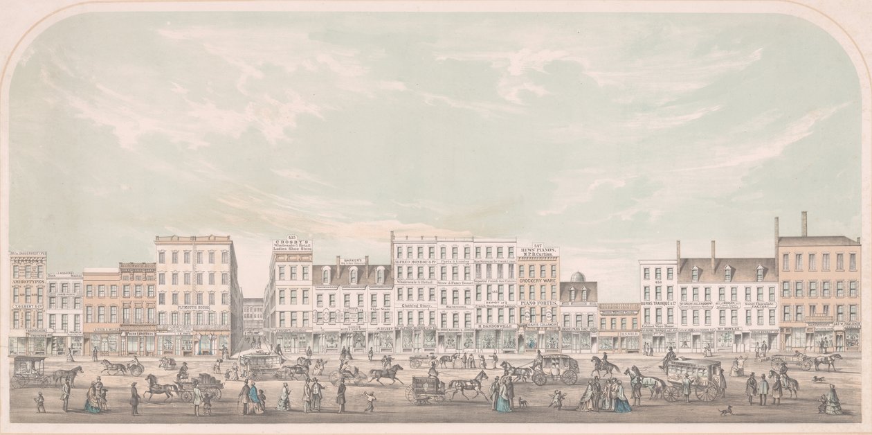 Broadway, New York Canalista Grand Streetiin, West Side, 1856. tekijältä Julius Bien