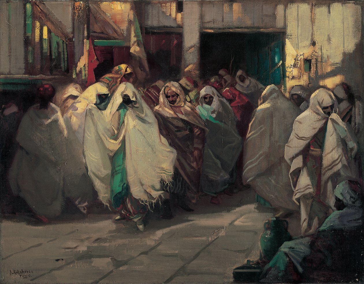 Tunisian katukuva (öljy kankaalle) tekijältä Julius C. Rolshoven