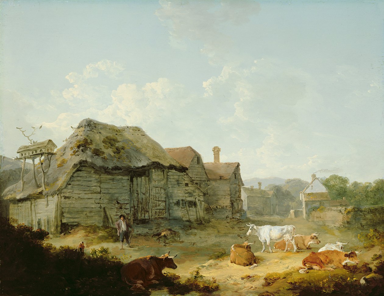 Farmyard, Otford, Kent tekijältä Julius Caesar Ibbetson