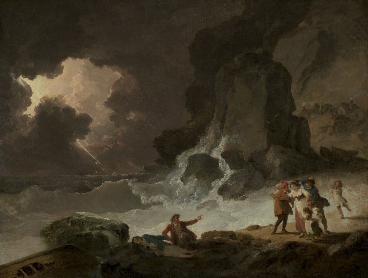 Myrsky Wight-saaren takana, 1790-luku tekijältä Julius Caesar Ibbetson