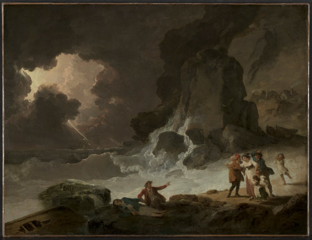 Myrsky Isle of Wightin takana, n. 179. tekijältä Julius Caesar Ibbetson