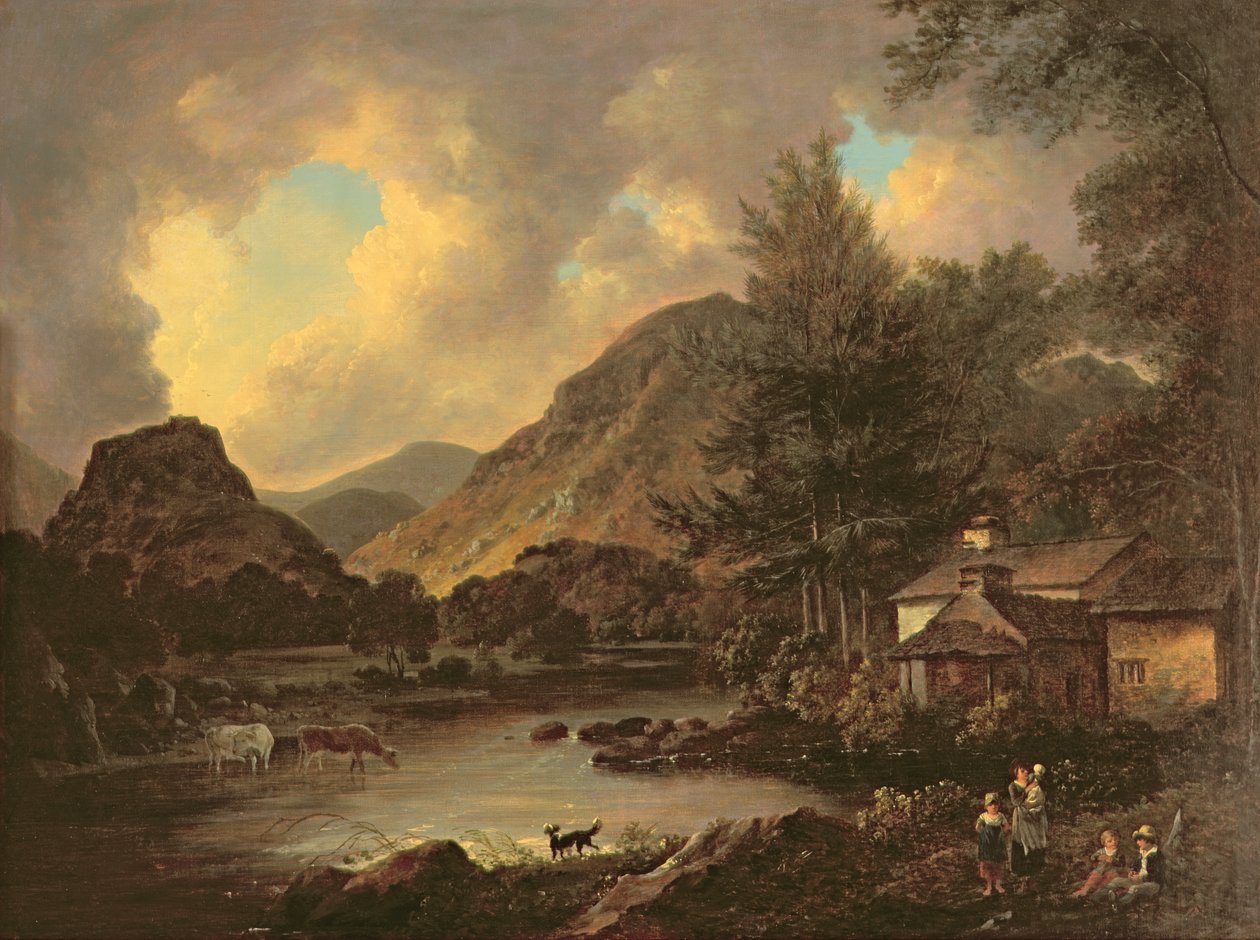 Castle Crag Borrowdale tekijältä Julius Caesar Ibbetson
