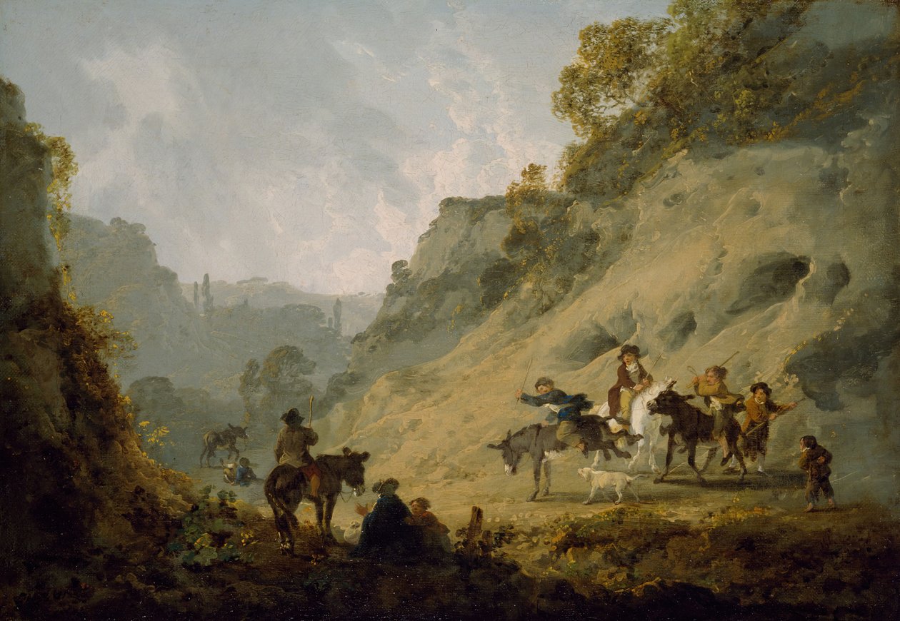 Mustalaiset perseillä, 1792. tekijältä Julius Caesar Ibbetson