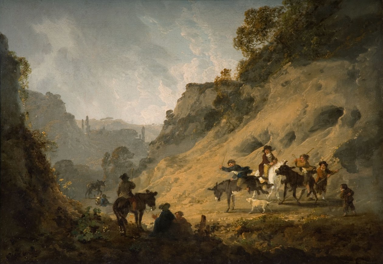 Mustalaiset perseillä, 1792 tekijältä Julius Caesar Ibbetson