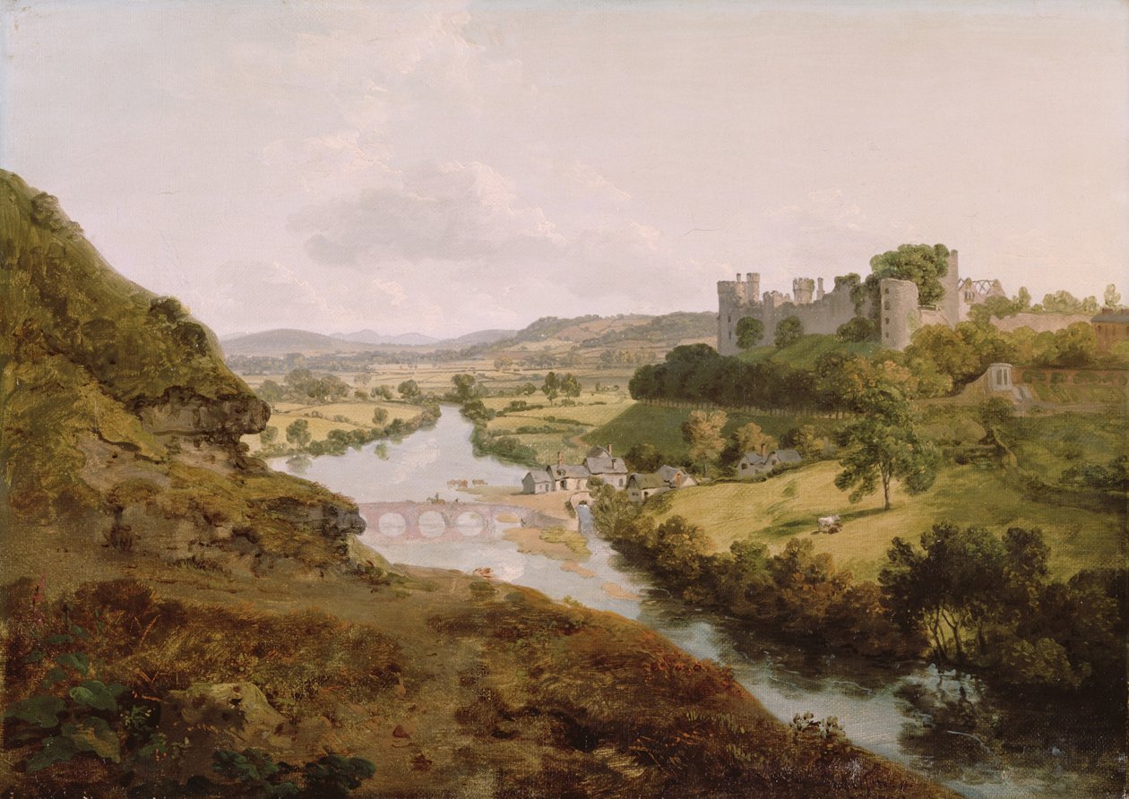 Ludlowin linna, Shropshire tekijältä Julius Caesar Ibbetson