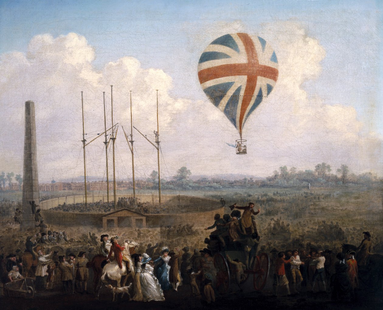 Mr. Lunardis New Balloon, 29. kesäkuuta 1785 tekijältä Julius Caesar Ibbetson