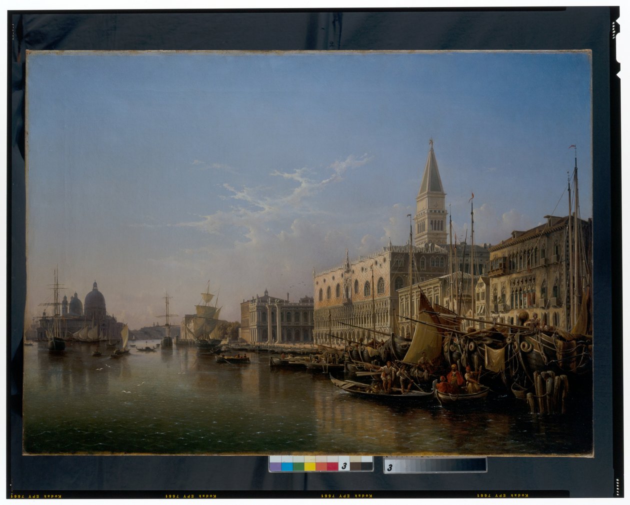 Venetsia: Riva Degli Schiavoni, katse länteen Punta Della Doganan kanssa tekijältä Julius Eduard Wilhelm Helfft